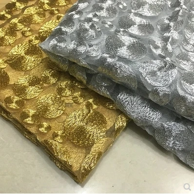 

High - grade gold thread Sequin mesh yarn lace embroidery skirt fabrics