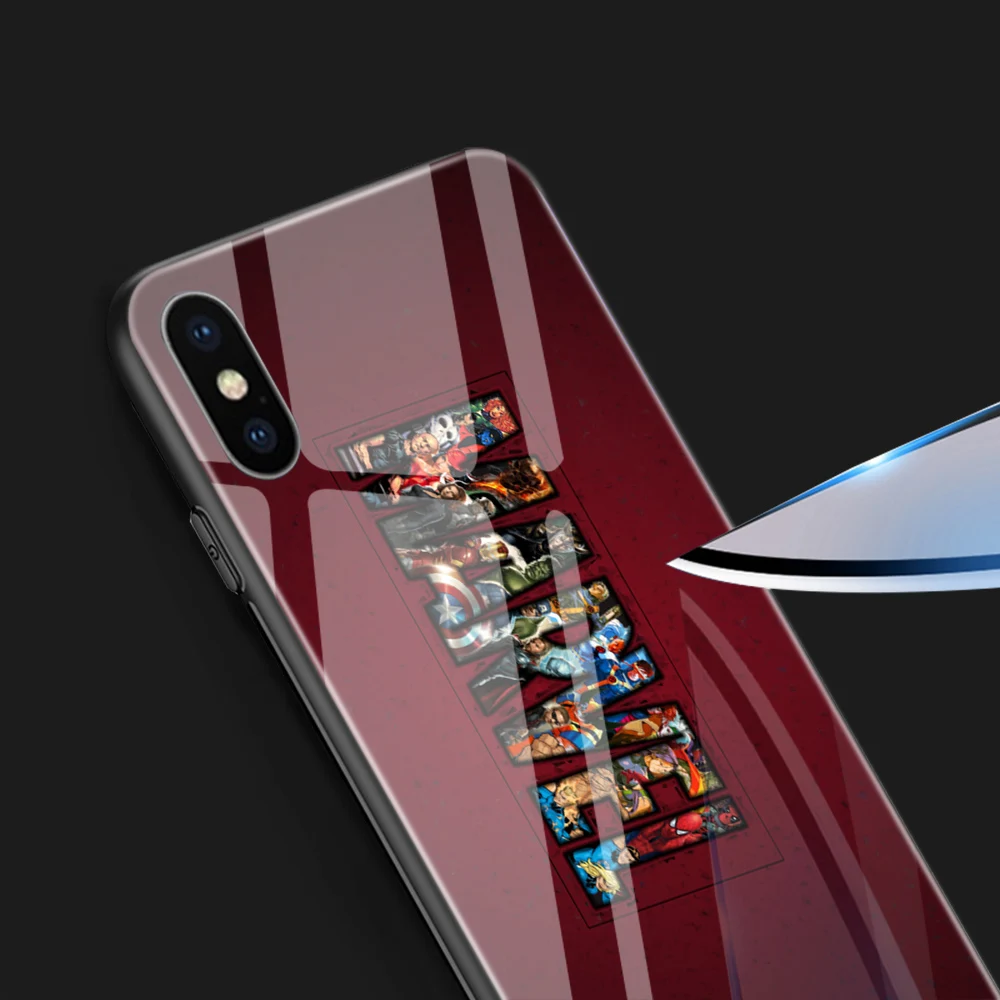 Ciciber Marvel Железный человек для iPhone 11 Pro Max X XR XS MAX 7 8 6 6S Plus стеклянные чехлы задняя крышка для samsung Galaxy S10e S10 S10