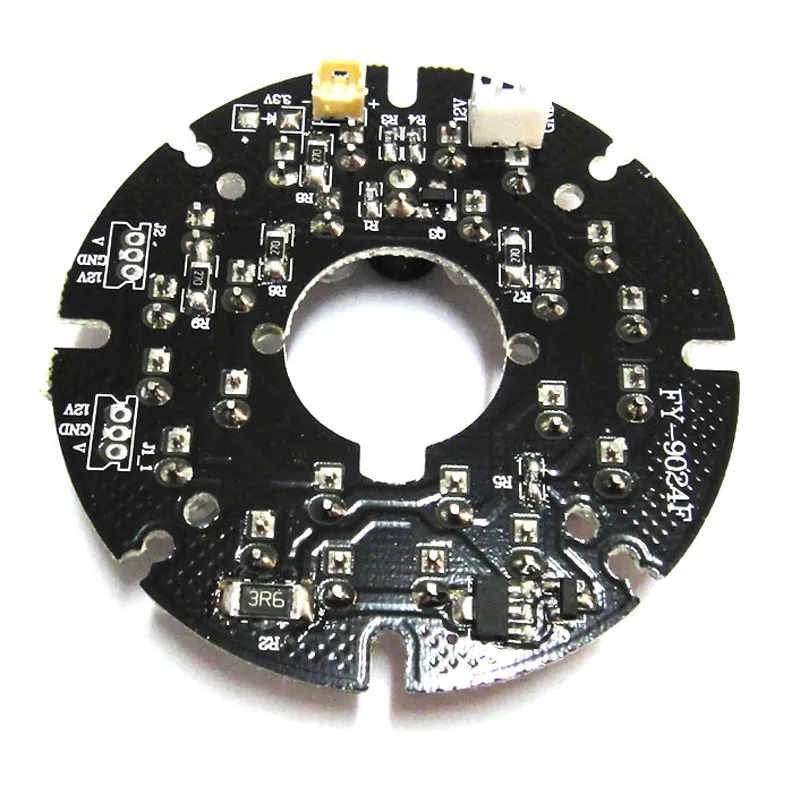 ИК подсветка для камеры видеонаблюдения 24 светодиода 5 мм 60 градусов 850 нм|board