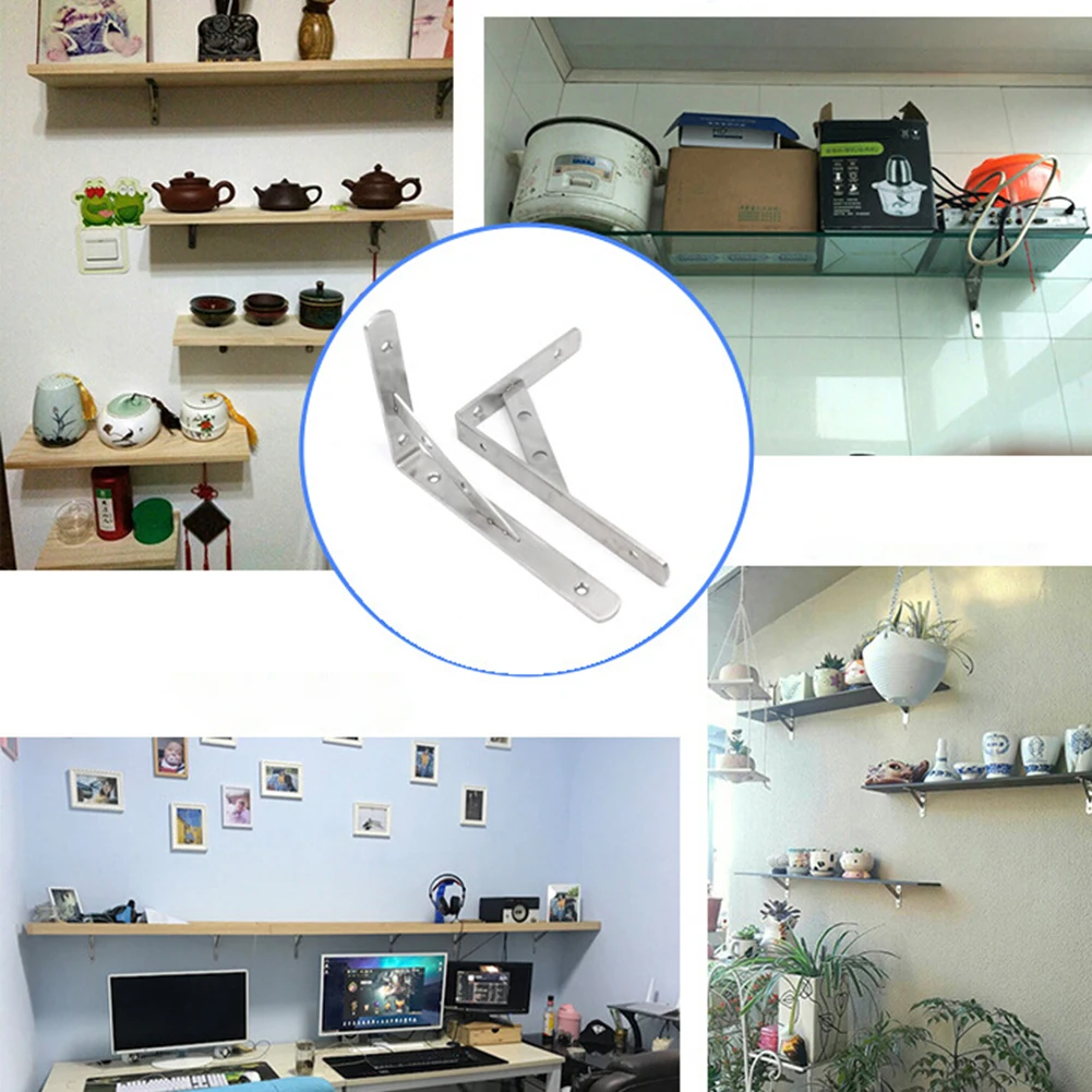 2Pcs Thickened stainless steel Triangular Wall Brace Support Bench Table Shelf Bracket | Дом и сад