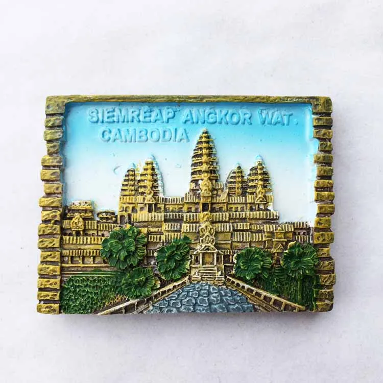 

Камбоджа, Simrepu Angkor ват, трехмерный пейзаж, туристические сувениры, магнитные наклейки, наклейки на холодильник