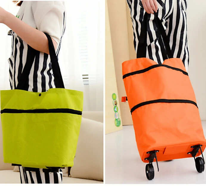 

Portable Shopping storage bag Women Reusable Handbags Supermarket Cart folding shopping cart trolley bag Shopping Organizers