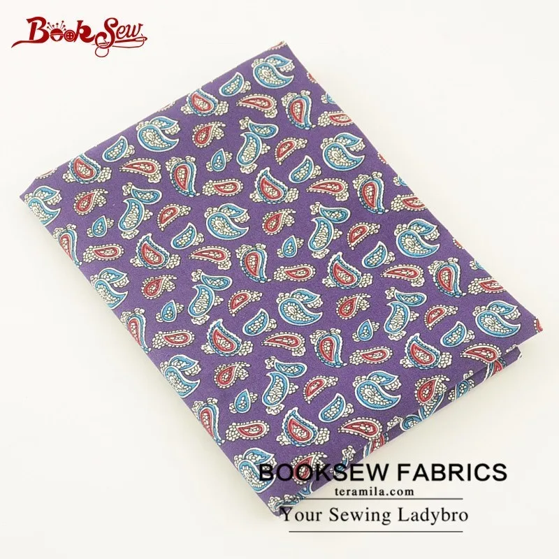 Booksew 100% хлопок поплин Ткань мягкий выстегивая цветочный узор фиолетовый Текстиль