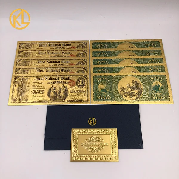 USD1-1875 10 шт./лот, цветные американские 999,9 Золотые пластиковые деньги, реплики, США 1 миллиард долларовые банкноты из золотой фольги, банкноты - Цвет: USD1-1875