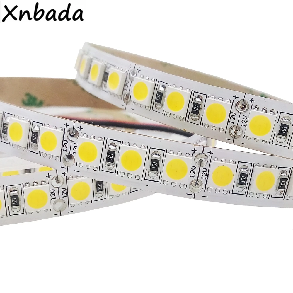 Светильник 5050SMD 120 светодиодов/м белая/теплая белая светодиодная лента Гибкая