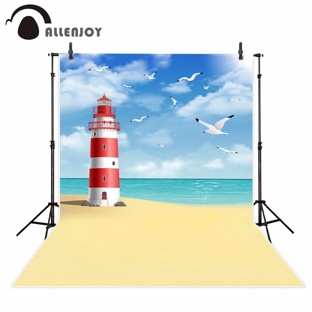 Allenjoy фон для фотосъемки с изображением морского пляжа Чайка голубое небо