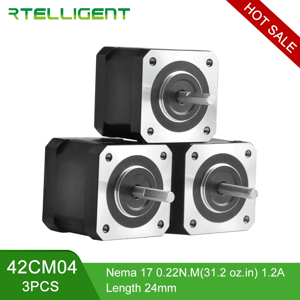 Rtelligent Бесплатная доставка 3 шт. 4 ведущий шаговый двигатель Nema17 42 Мотор Nema 17 42CM04