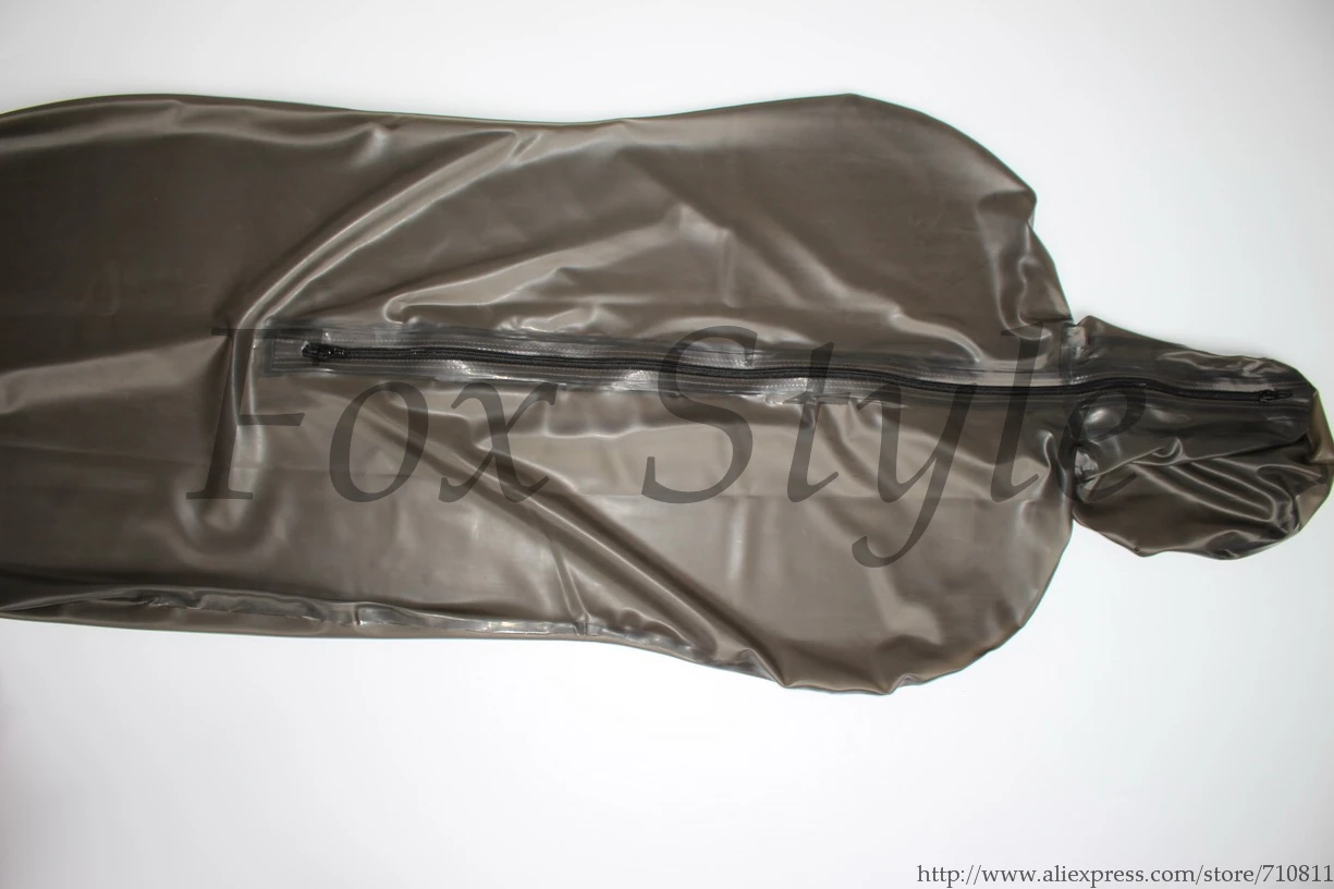 Natural heavy latex sleeping bag with transparent black color