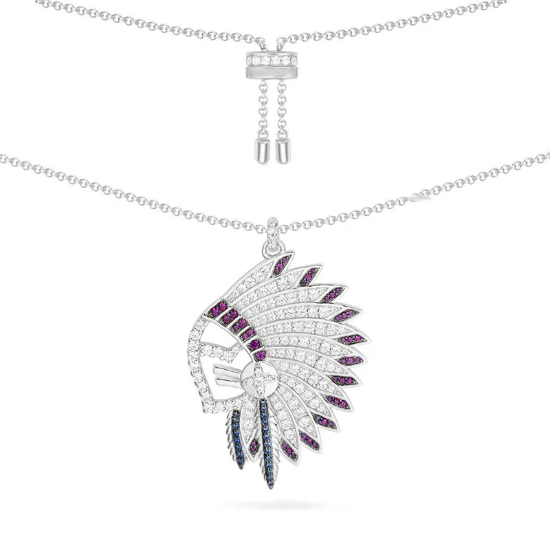 Женское ожерелье из серебра 925 пробы с фианитом | Украшения и аксессуары