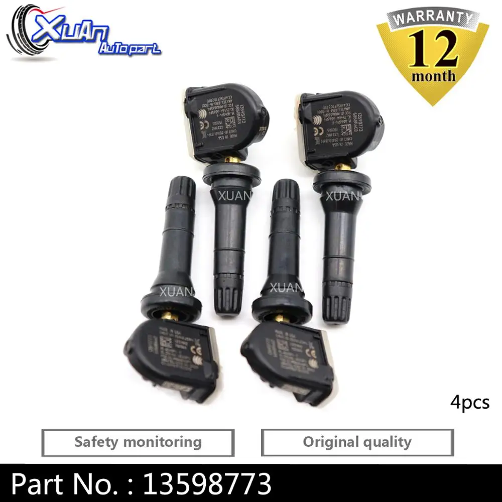 XUAN 4 шт. TPMS датчик давления в шинах 13598773 для Cadillac CT6 SRX XT5 Chevrolet Aveo Malibu 433 МГц TP3040050