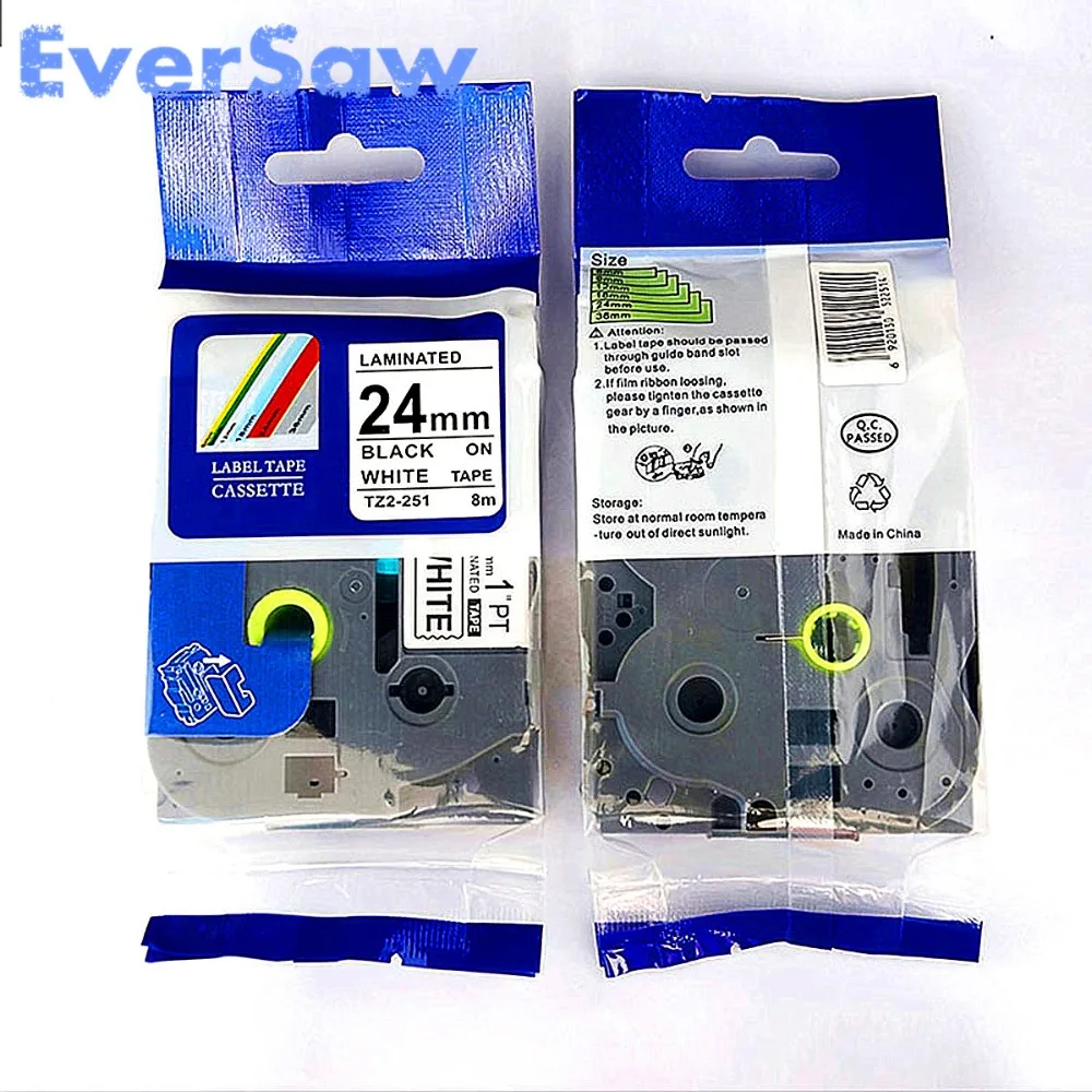 P touch TZe 251 TZE-251 TZ-251 tz251 tze251 черный текст на белой ленте для p label maker лента маркировки
