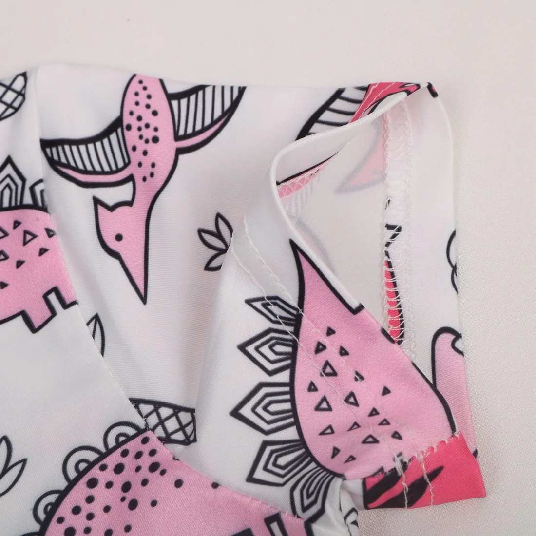 Милое розовое платье с рисунком динозавра для девочек | Детская одежда и обувь