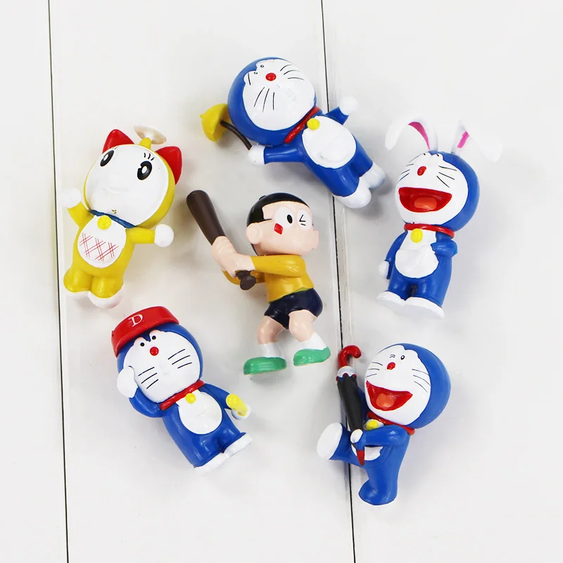 6 шт./лот 5 см Doraemon Игрушка фигурка Милая Dorami Nobita ПВХ модель игрушки горячий