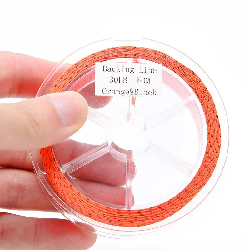20/30LB Line Backing  Fly Fishing Trout Line & Loop White Orange Yellow Braided images - 6
