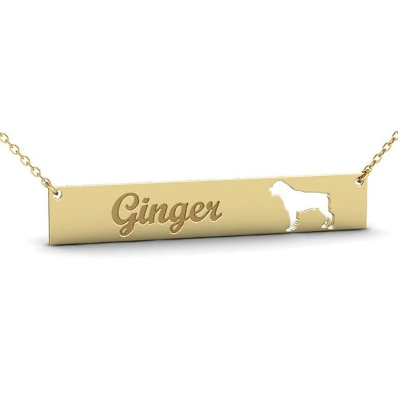 Ufine Personalized name or words gift for girl ROTTWEILER Dog bar pendant Necklace cooper high quality necklace N2159 | Украшения и