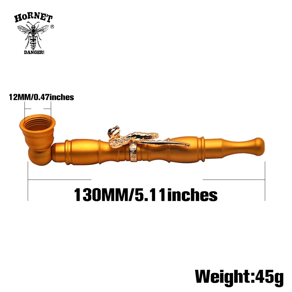 HORNET алюминиевая металлическая курительная трубка 130 мм чаша трубы Мини