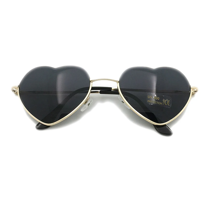 Sunglasses No 06 FOENIXSONG, солнцезащитные очки для женщин, стиль, с сердечками, оправа, зеркальные, негабаритные, солнцезащитные очки, бренд UV400, Oculos, Ретро стиль - Цвет линз: Sunglasses No 06