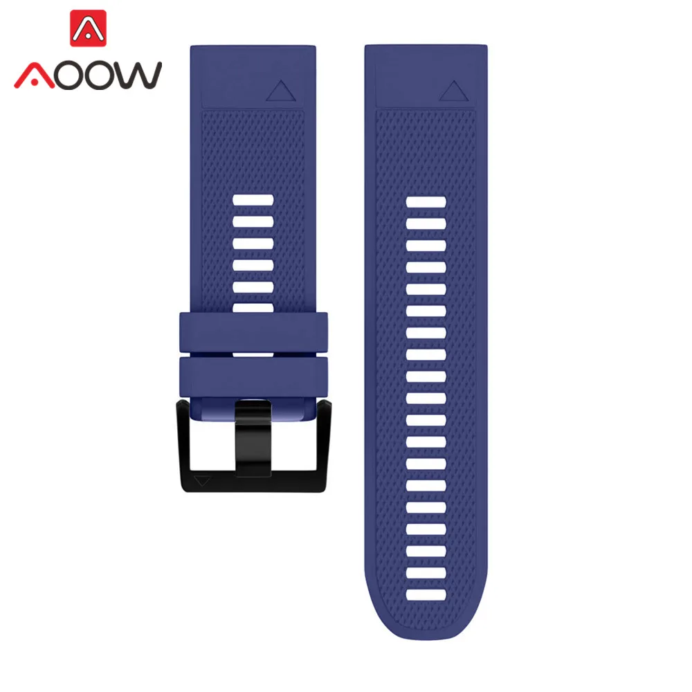 Dark blue Мягкий силиконовый ремешок для наручных часов 22 мм 26 мм для Garmin fenix 3 HR fenix 5X fenix 3HR fenix5 D2 S60 Quick Release Easy fit - Цвет ремешка: Dark blue