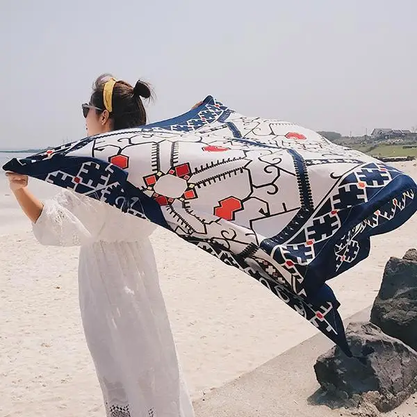 Шарф В богемном стиле с геометрическим узором и кисточками|Женские шарфы| |