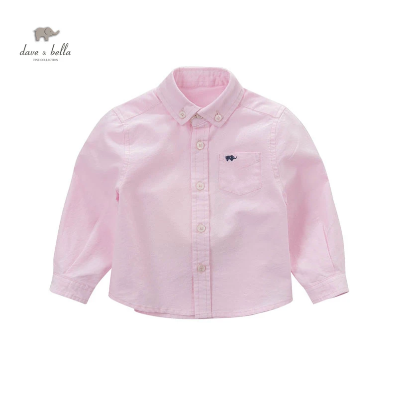Рубашки для маленьких мальчиков повседневные розовые DB5010 | Детская одежда и