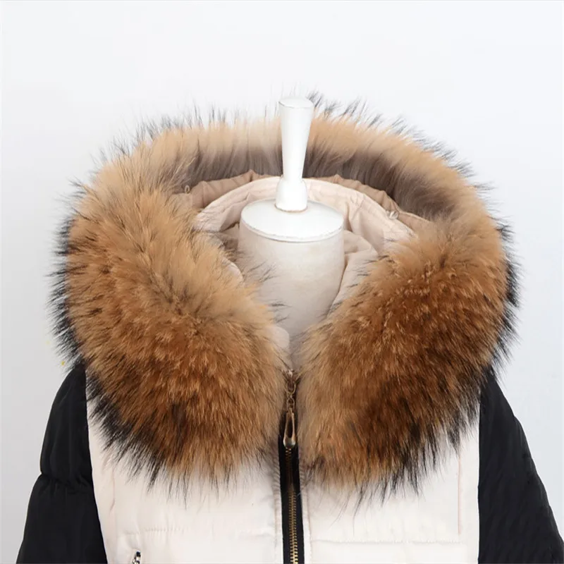 Меховой воротник бесплатная доставка 100% натуральная куртка меховой Женское
