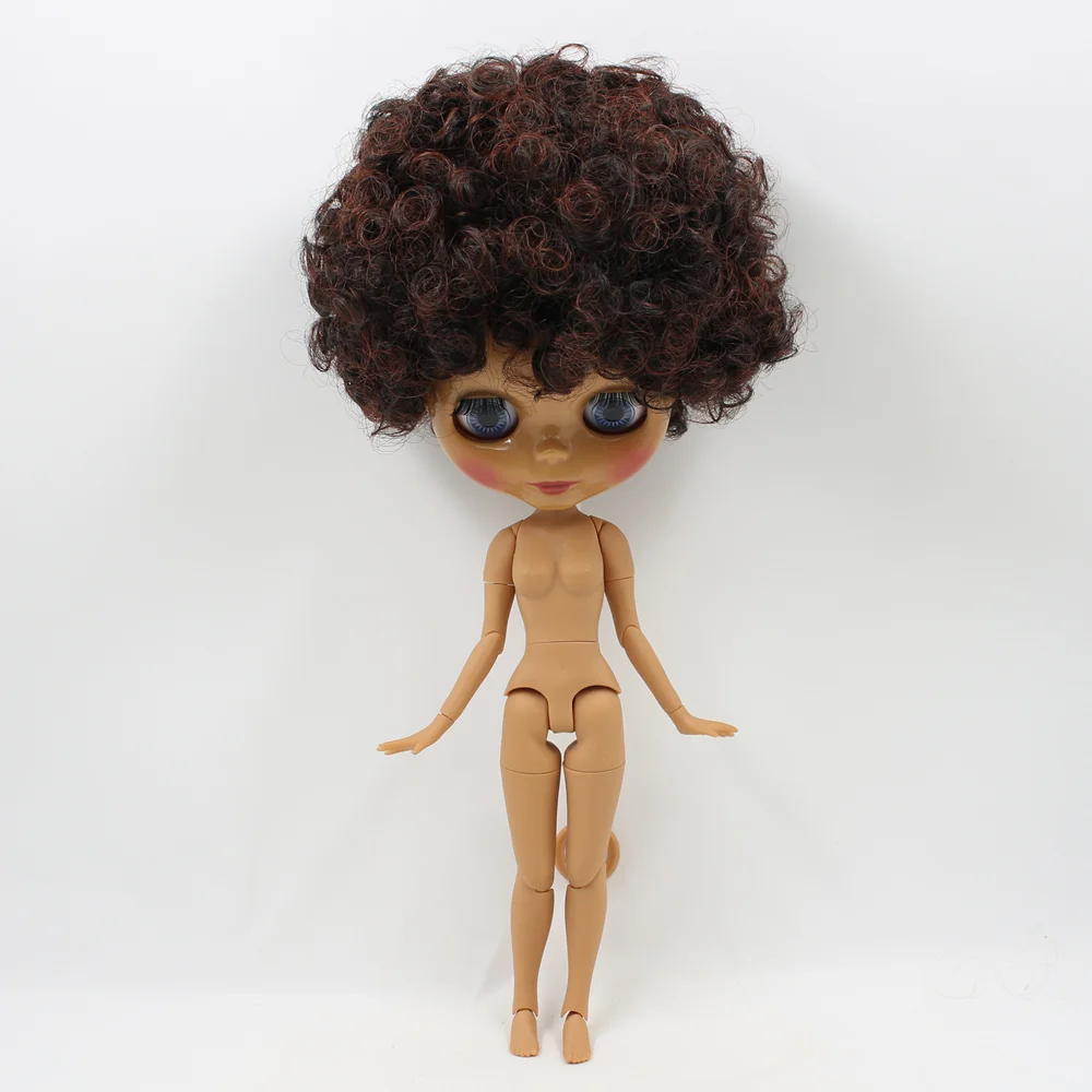 Кукла Blyth ICY DBS 1/6 короткая кудрявая черная микс коричневые волосы темная кожа
