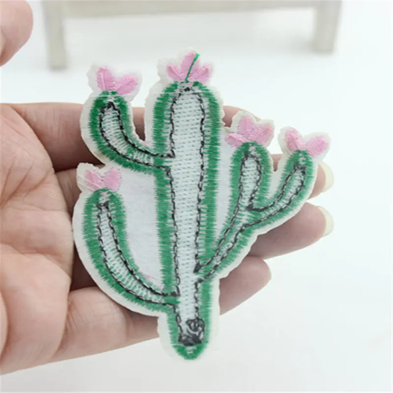 Патчи для одежды 3 шт. с рисунком кактуса и растений вышивкой железные