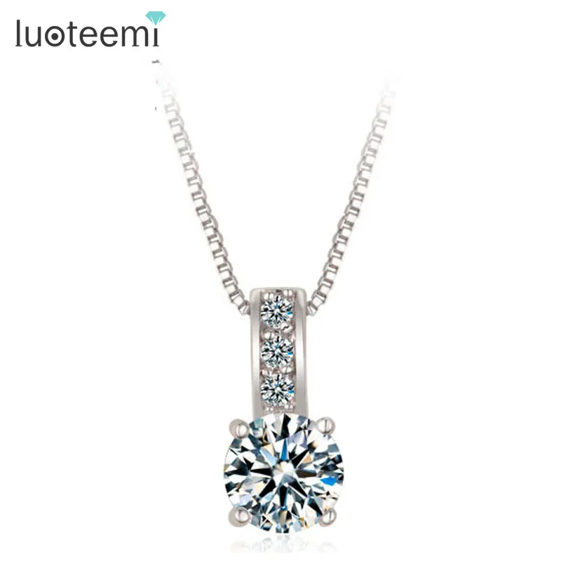 

LUOTEEMI Wholesale Jewelry Store Hearts & Arrows CZ Crystal Galaxy Star Pendants Necklaces for Women Shining Zircon Pendant