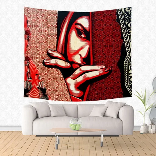 Shepard Fairey граффити гобелен настенный подвешиваемый индивидуальный покрывало простыни покрытие для спальни домашний настенный художественный ковер для комнаты - Цвет: 2