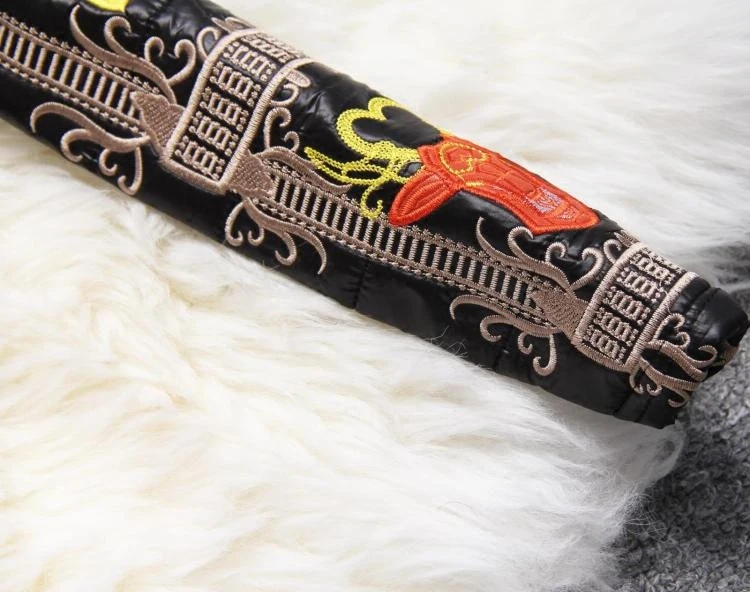 Зимнее теплое пальто толстая хлопковая куртка 2016 женское короткое с вышивкой из