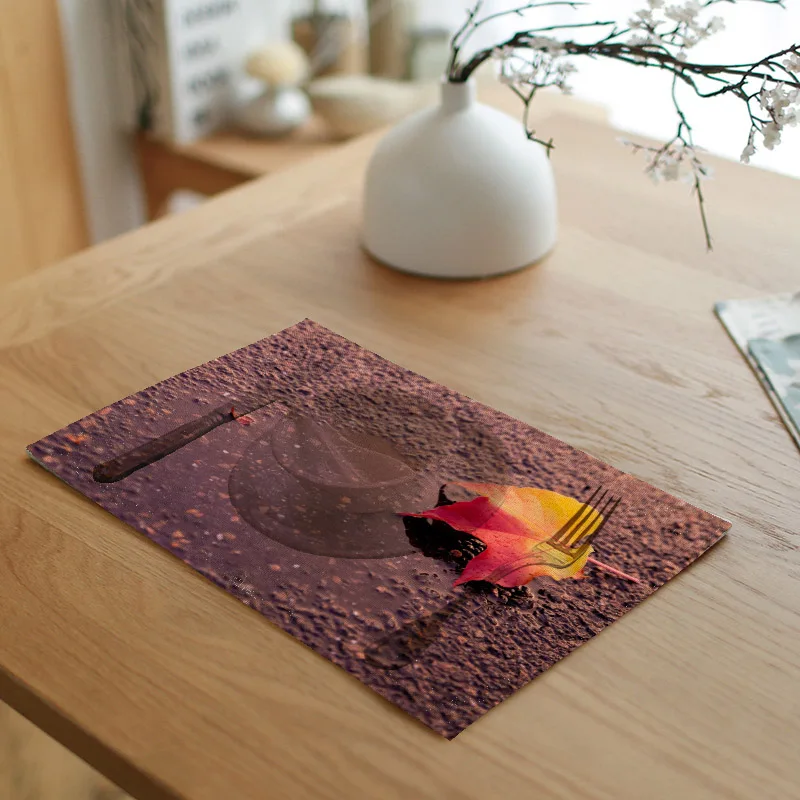 Стол с рисунком лесного склона кухонный декор речной стол обеденные салфетки