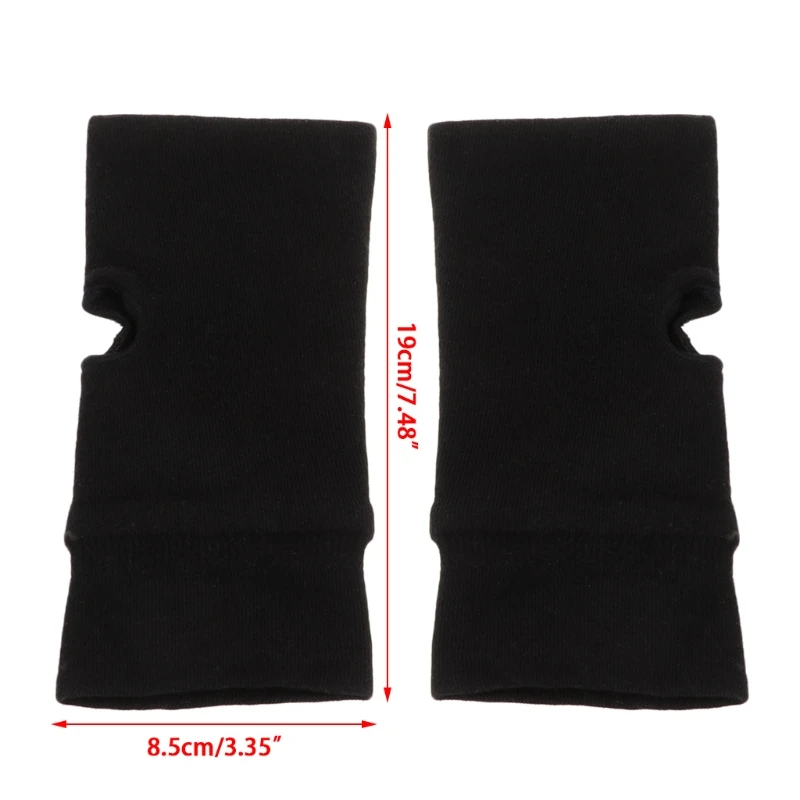 Модные зимние перчатки унисекс черные мягкие теплые вязаные без пальцев