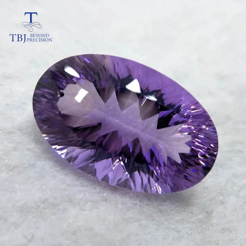 Tbj натуральный аметист овальной огранки 14*22 мм вогнутая огранка ard 17.7ct для серебра