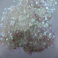 50gbag iridescent flakes clear pink tint mylar flakes cellophane shards crushed holographic rainbow chunky mirror glitter