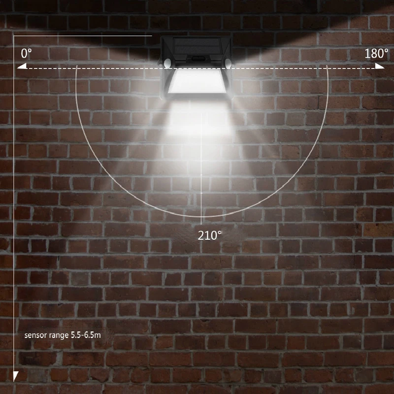 Двойной датчик движения светодиодные светильники на солнечной батарее с 12