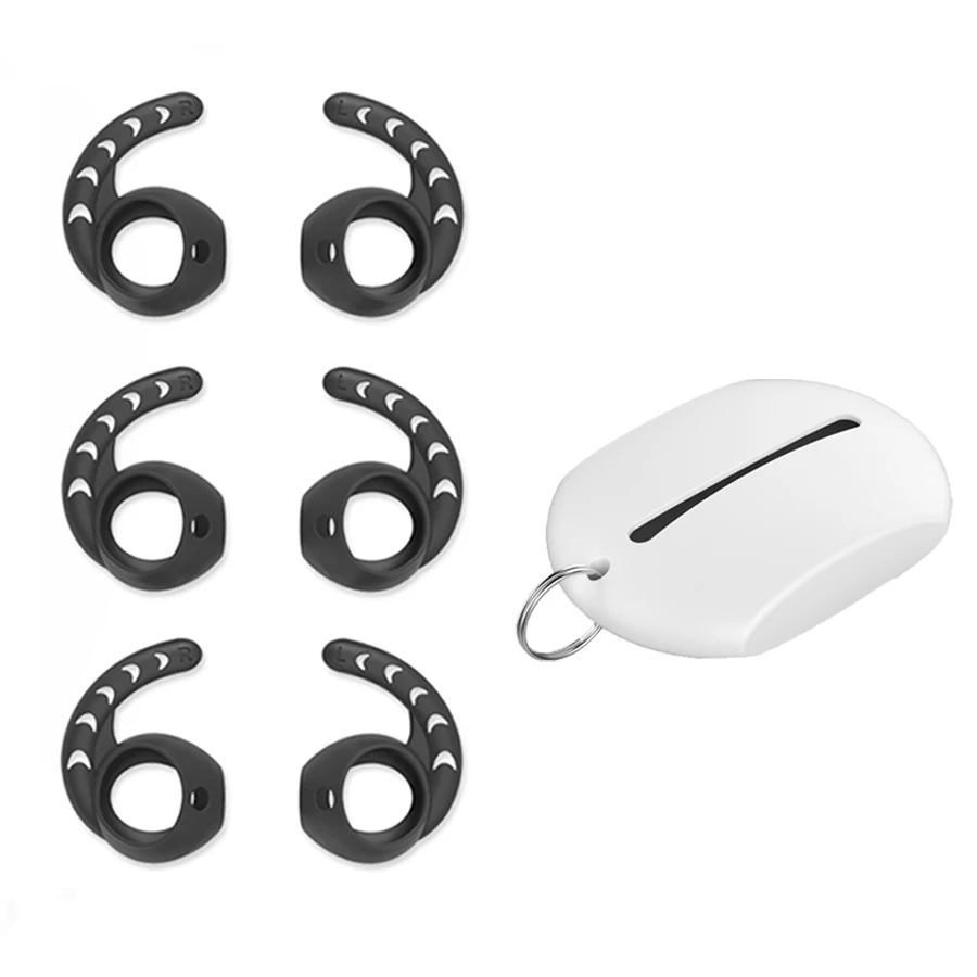 B Style Black Sets Силиконовые крючки для ушей, чехлы для Apple Airpods 2, чехол для наушников с шумоподавлением, ушные вкладыши, крючок, крышка, чехол для iPhone, Earpods XS X 8 7 - Цвет: B Style Black Sets