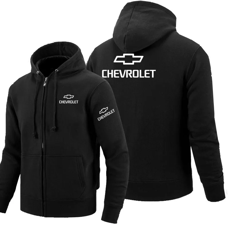 Толстовки на молнии с логотипом Chevrolet, флисовая толстовка с капюшоном и длинным рукавом, мужская куртка на молнии, толстовка