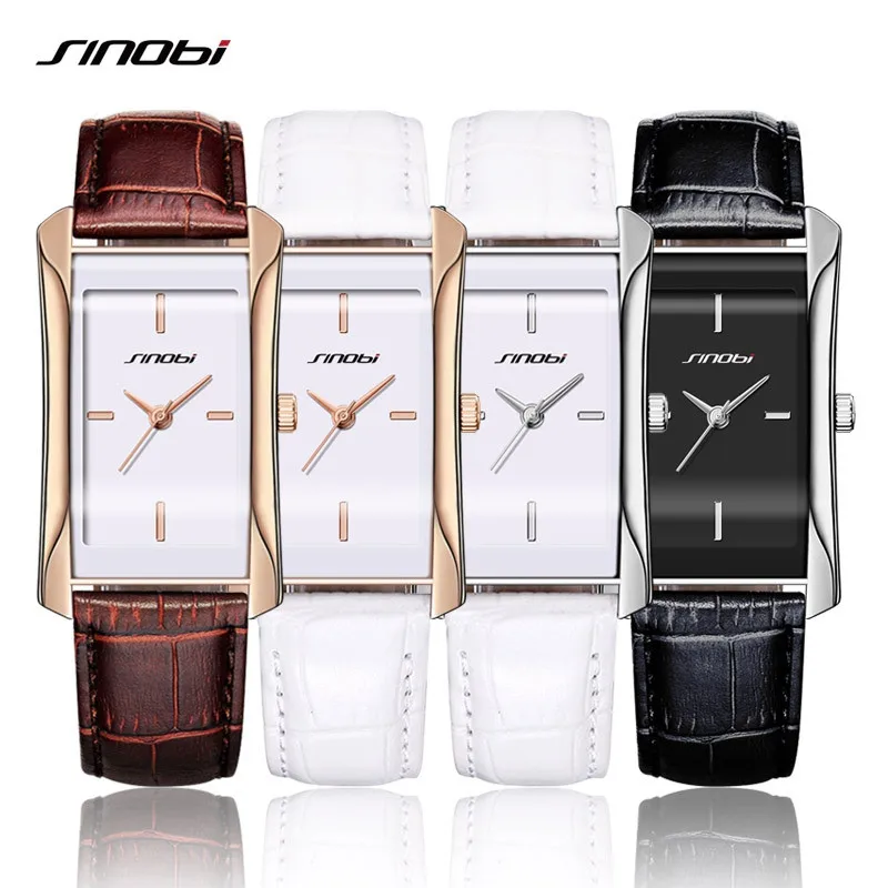 SINOBI 2017 Lady Часы кварцевые Для женщин Роскошные розовое золото старинной площади