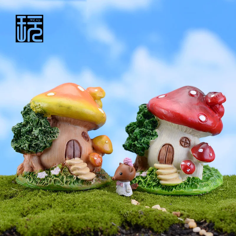 Полимерные Мультяшные грибы украшения для дома искусственные миниатюры сделай