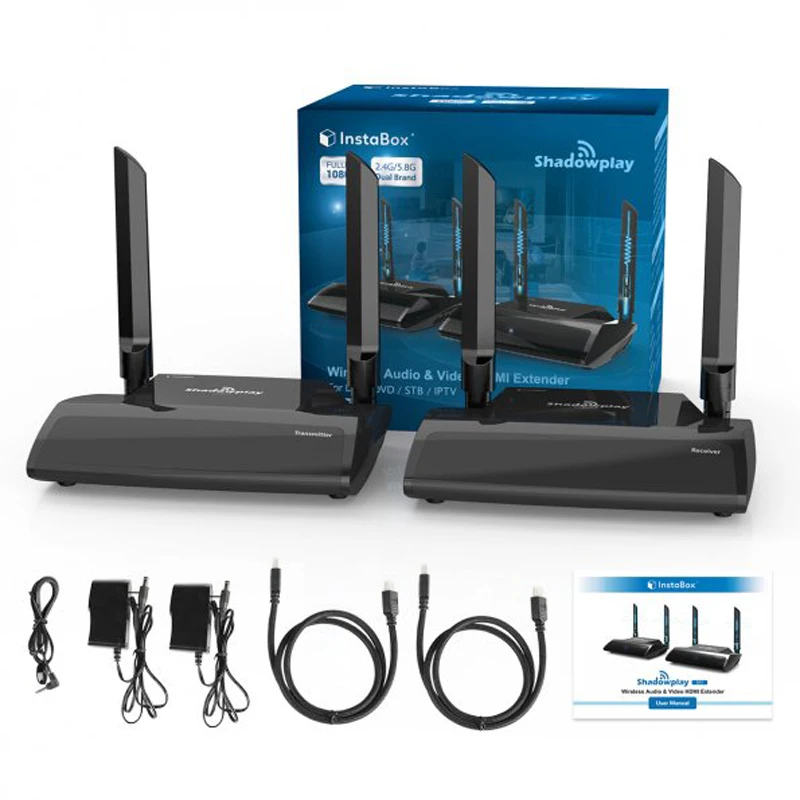 InstaBox Shadowplay SP2 HD 1080P 2 4/5 0 GHz 330Ft комплект беспроводного передатчика и приемника HDMI