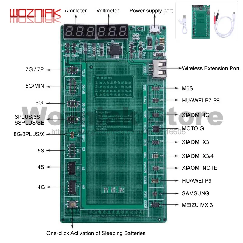 Kaisi K 9208 Телефон Батарея активация плата зарядка USB Теллер для iPhone 4 8X XSMAX VIVO huawei samsung