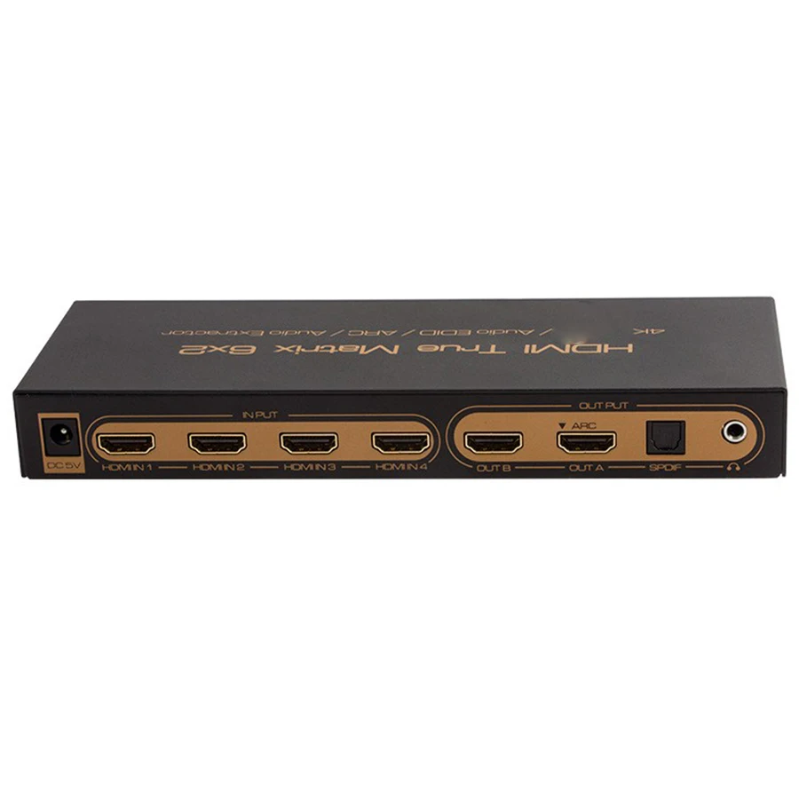 Новый HDMI матрица 6x2 Переключатель сплиттер PIP 4K 3D V1.4 с аудио EDID/ARC/аудио экстрактор