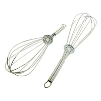 hot sale 2pcs stainless steel grip wire whisk mixer egg beater 18cm long