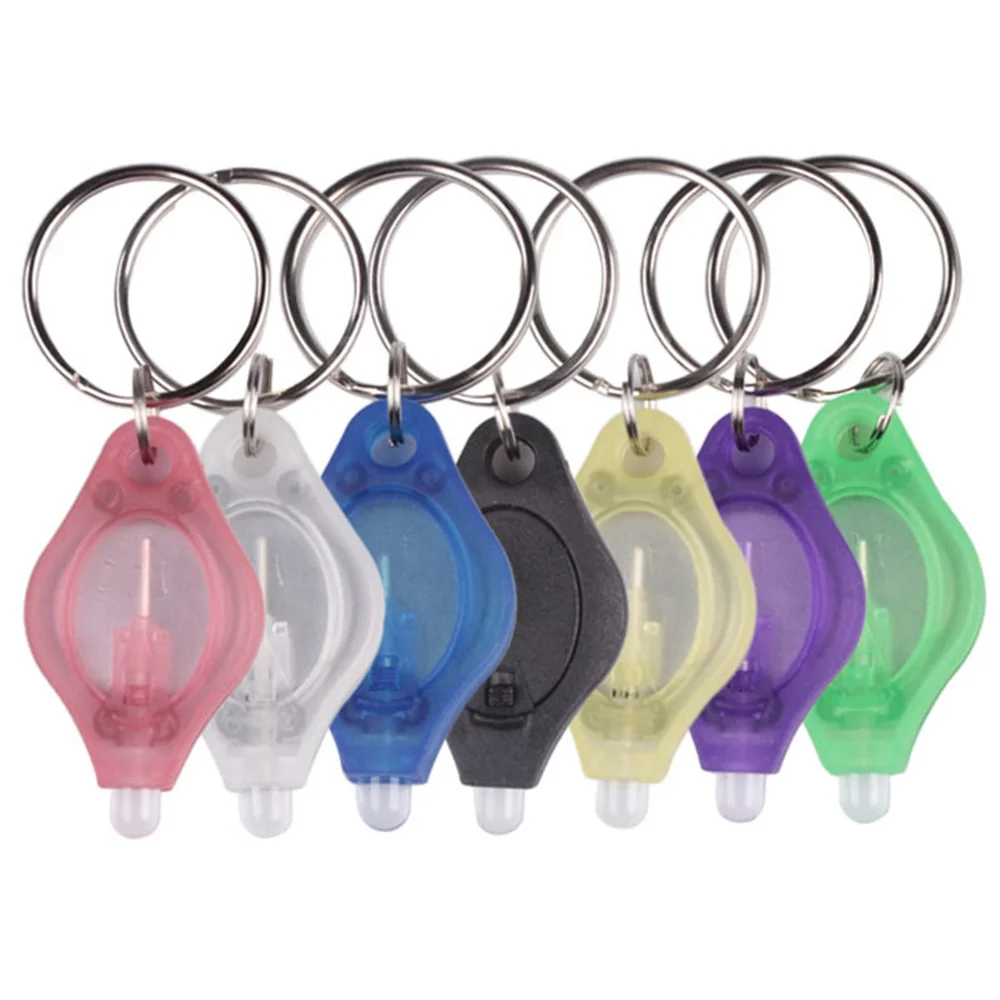 10pcs/lot Mini Keychain Squeeze Light Lamp Micro LED Flashlight Keychain Torch Outdoor Camping Emergency Key Ring Light plastic images - 6