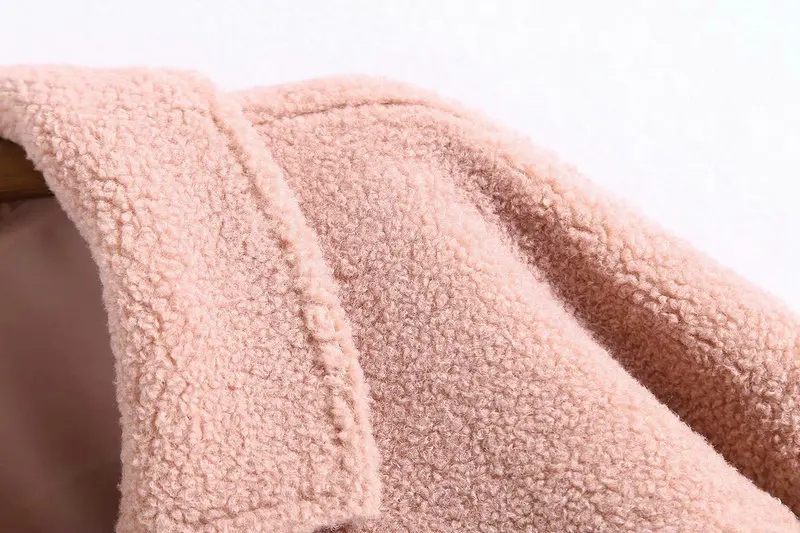 Женская новая однотонная куртка из овечьей шерсти, пальто, модное повседневное пальто с карманами на пуговицах, подходит ко всему, Осеннее и зимнее женское пальто, одежда