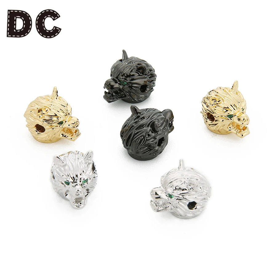 DC новое животное золотого цвета подвески в форме волчьей головы Шарм для