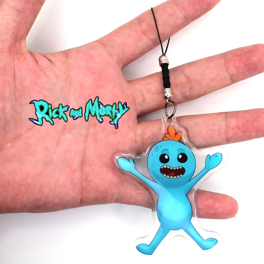OHCOMICS новый аниме Рик и Морти милые MEESEEKS 4 5 см Пластиковый Акриловый Брелок для
