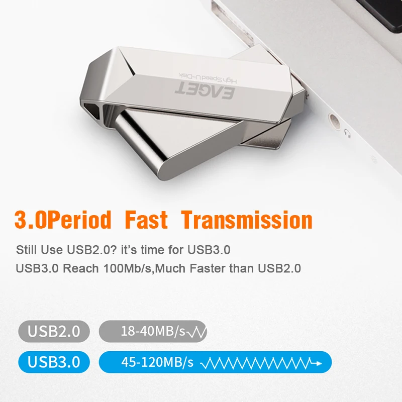 EAGET F70 Usb флешка 64 ГБ металлическая ручка привода 32 Флешка USB 3 0 Flash Memory stick ключ