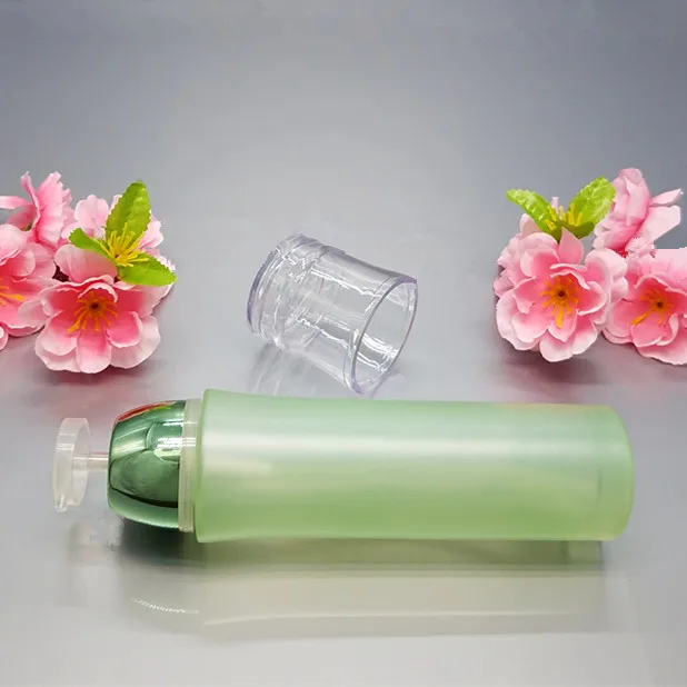 Стеклянная бутылка для лосьона, зеленая упаковочная бутылка, банка для крема, роскошные косметические контейнеры для бутылок 50 г, 30 мл, 100 мл, 10 шт./лот
