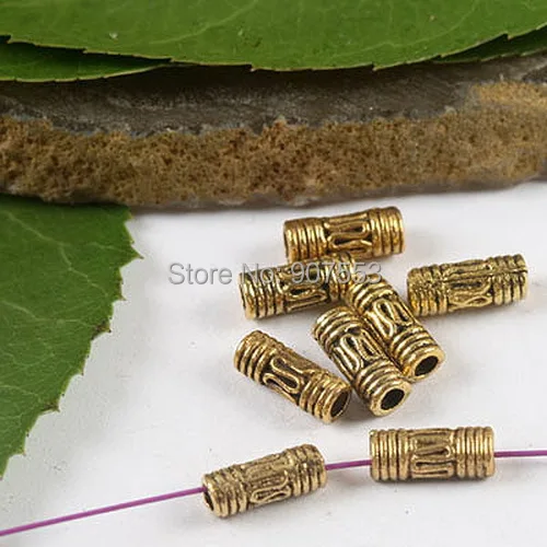 

200pcs dark gold-tone curved wire tube spacer beads h2081
